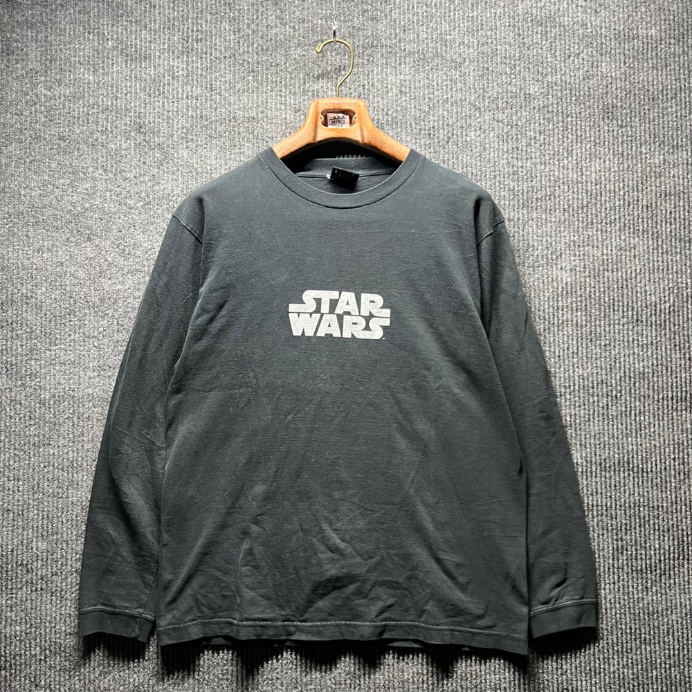 Star Wars Long Sleeve Shirt Mens Large Black‎ Quote Back Graphic Movie Tee